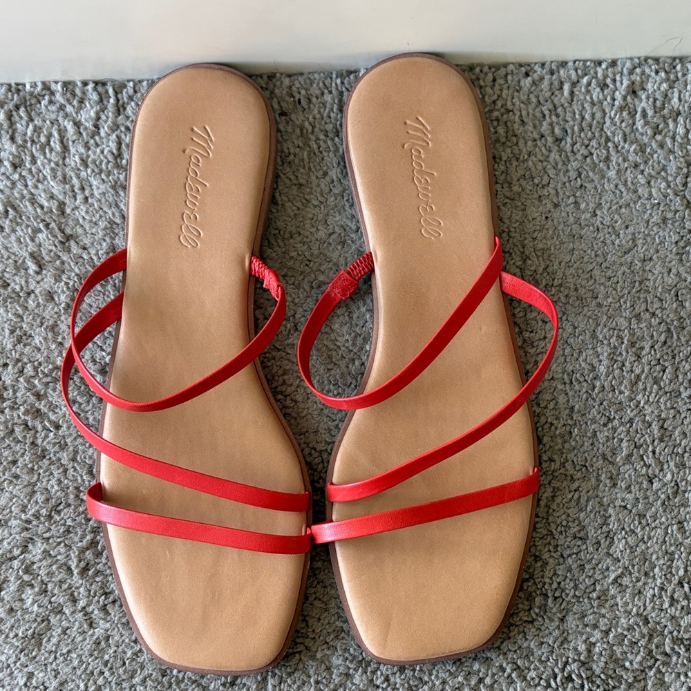 Madewell Red Strappy Sandals